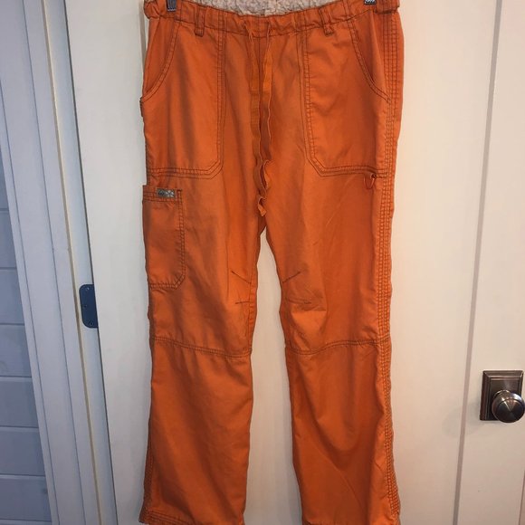 Koi Lindsey cargo scrub pants sz S VGUC orange 701